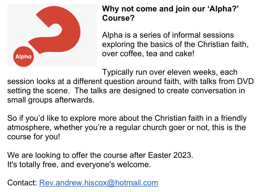 Church Warden’s News Church of England Parish of & Sandford